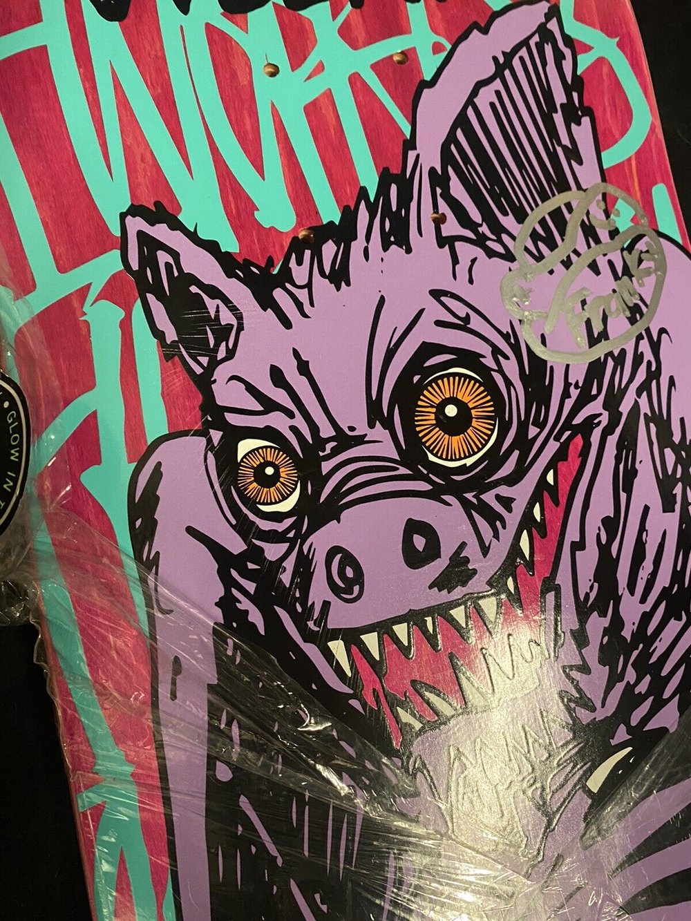 Signed Franky Villani Primitive Autographed Skateboard Deck Glows in the Dark Bat