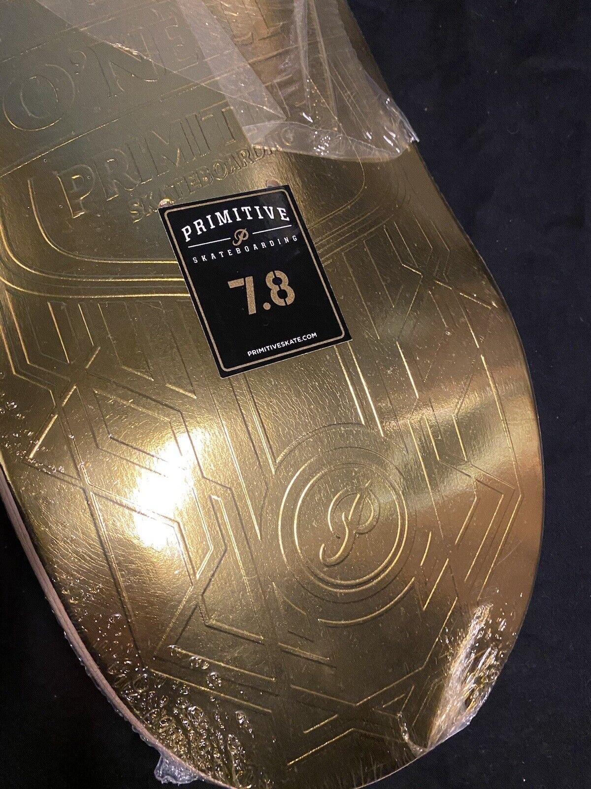 Signed Shane O'Neill Primitive Autographed Skateboard Deck Spirit Animal Gold Foil