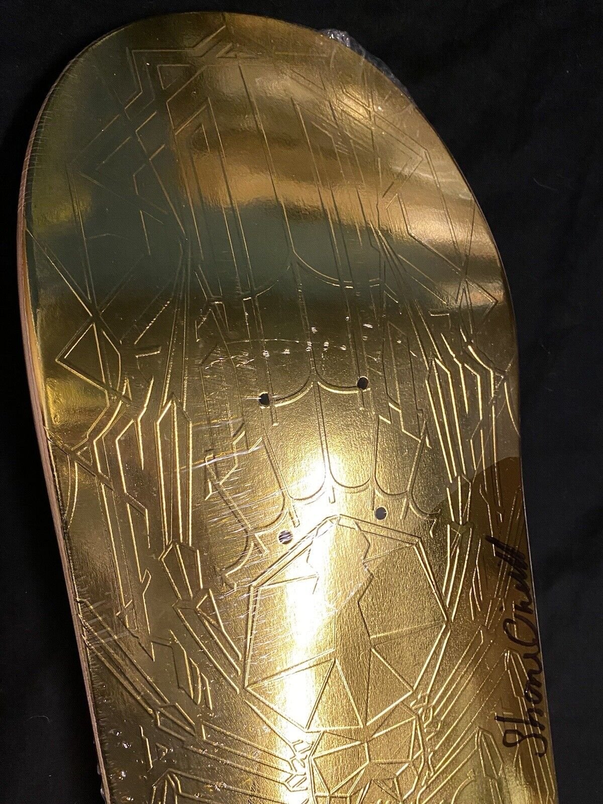 Signed Shane O'Neill Primitive Autographed Skateboard Deck Spirit Animal Gold Foil