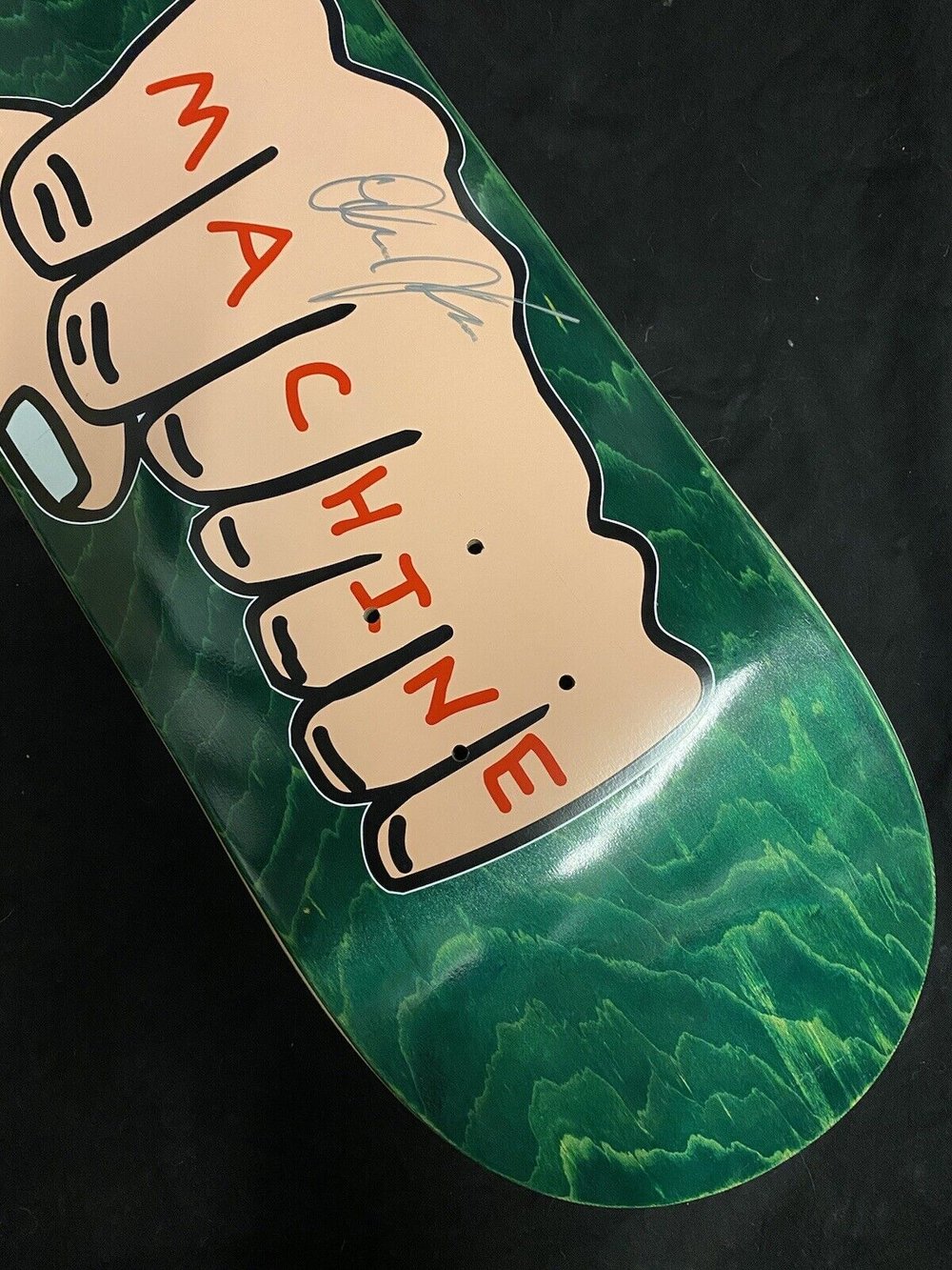 Signed Dashawn Jordan Toy Machine Green Fists Autographed Skateboard Deck