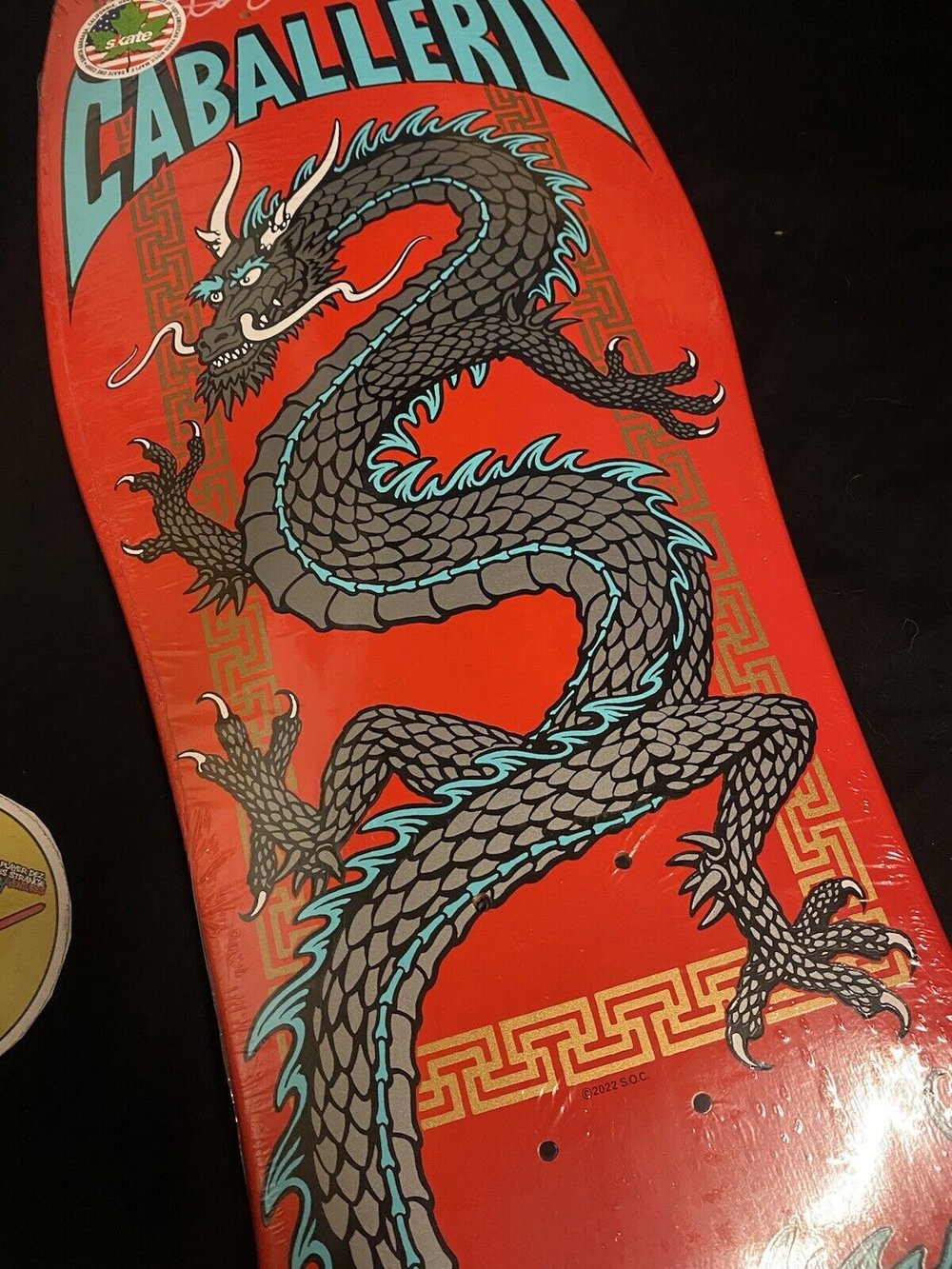 Signed Steve Caballero Powell Peralta Red Silver Dragon Autographed Skateboard Deck