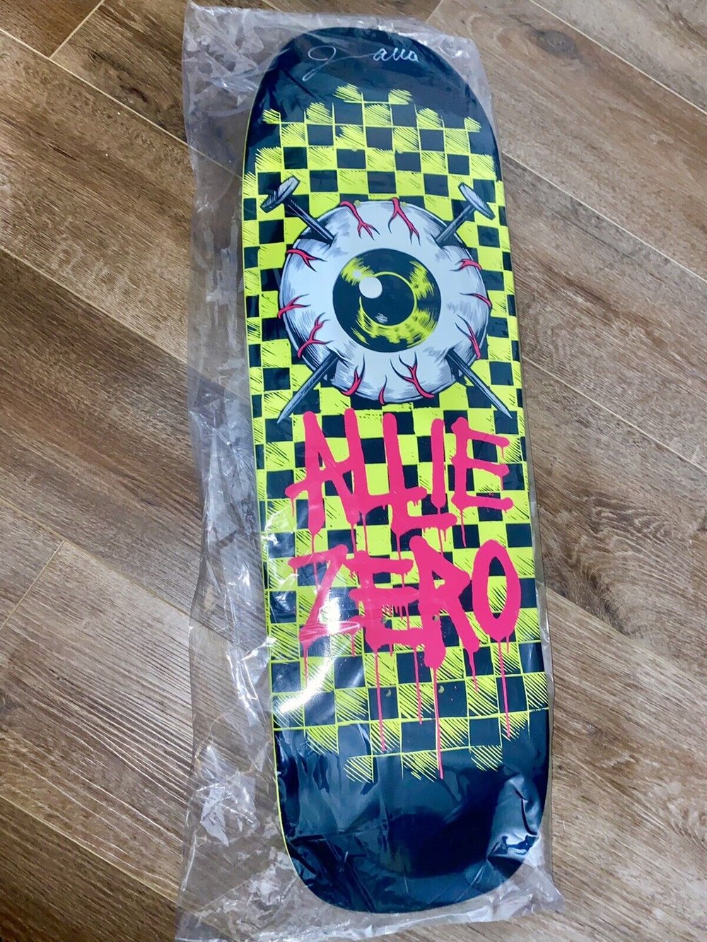 Signed Jon Allie Zero Autographed Skateboard Deck 9.5 EYEBALL Dipped