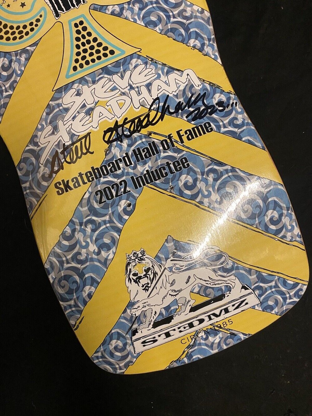 Signed Steve Steadham Autographed Skateboard Deck Aces Card Hall of Fame
