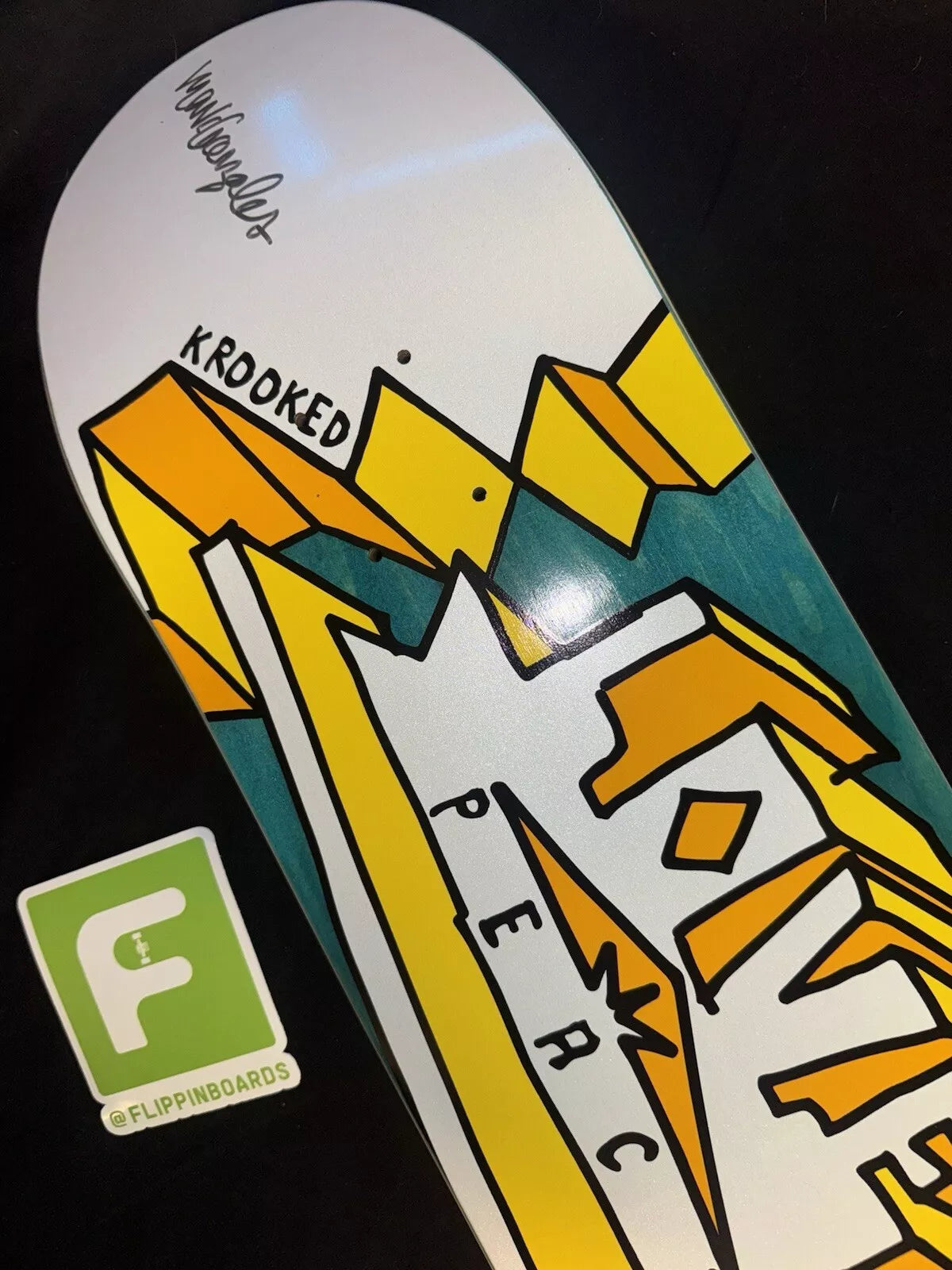 Mark Gonzales Signed Peace Love Autographed Krooked Skateboard Deck Limited Edition