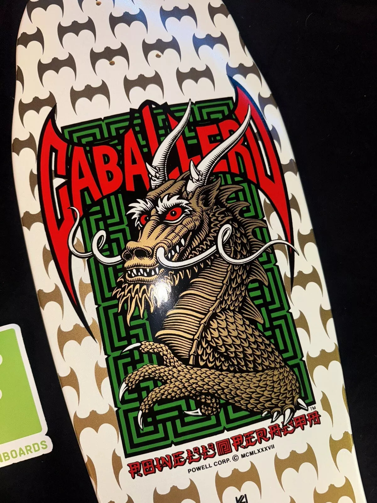 Steve Caballero Signed White Bats Autographed Powell Peralta Skateboard Deck