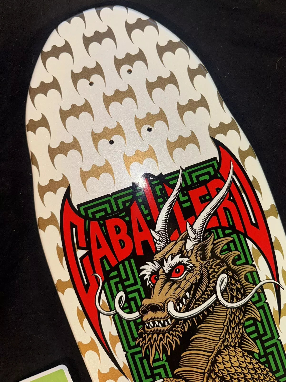 Steve Caballero Signed White Bats Autographed Powell Peralta Skateboard Deck