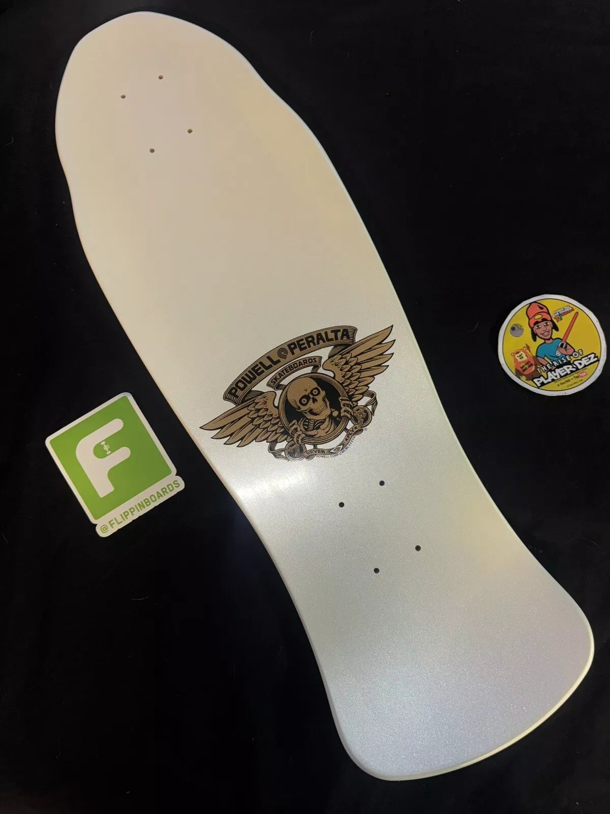 Steve Caballero Signed White Bats Autographed Powell Peralta Skateboard Deck