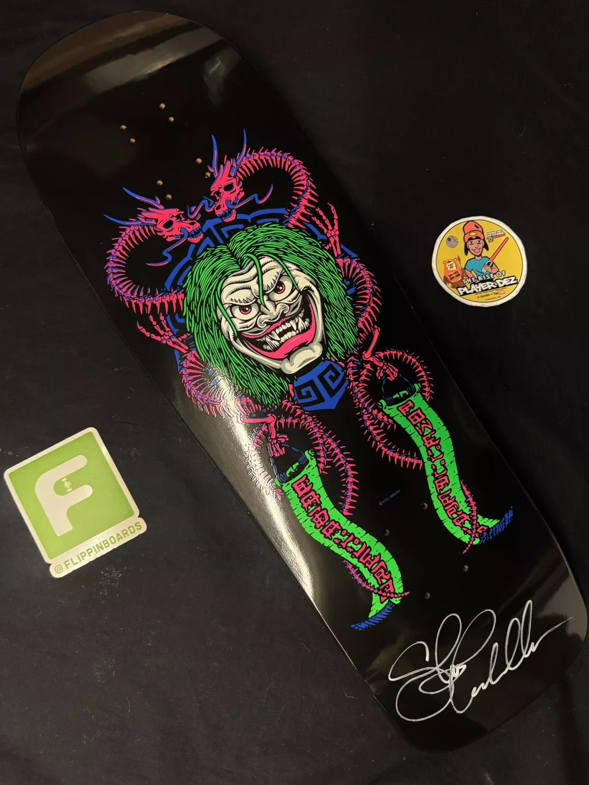 Steve Caballero Signed Blacklight Joker Autographed Skateboard Deck Powell Peralta