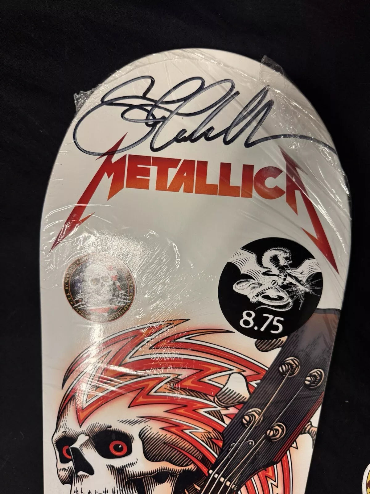 Steve Caballero Signed Metallica White Powell Peralta Autographed Skateboard Deck