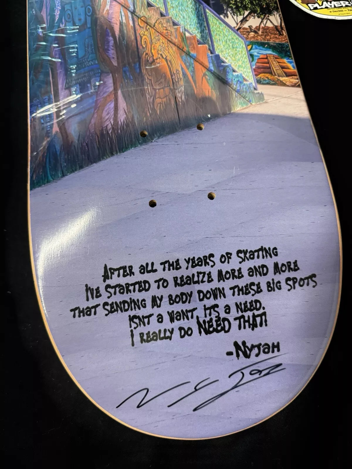 Nyjah Huston Signed Need That Autographed Disorder Skateboard Deck