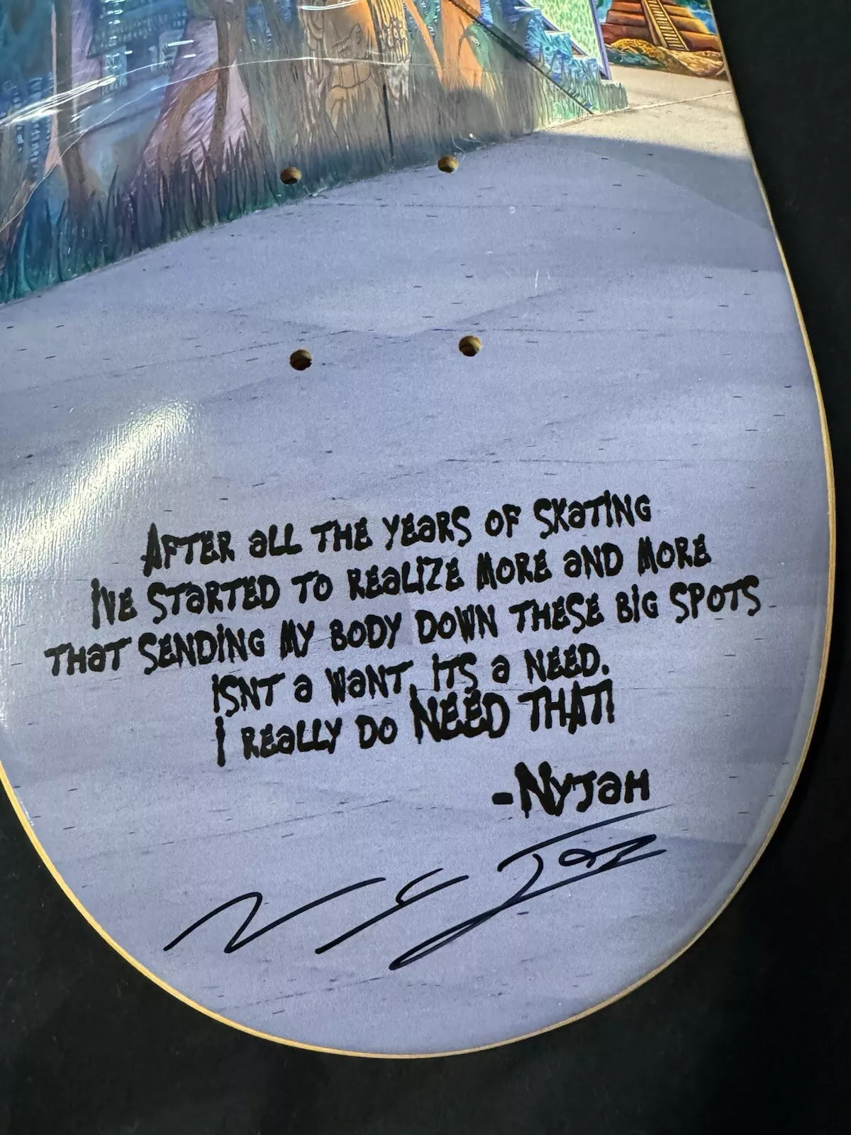 Nyjah Huston Signed Need That Autographed Disorder Skateboard Deck