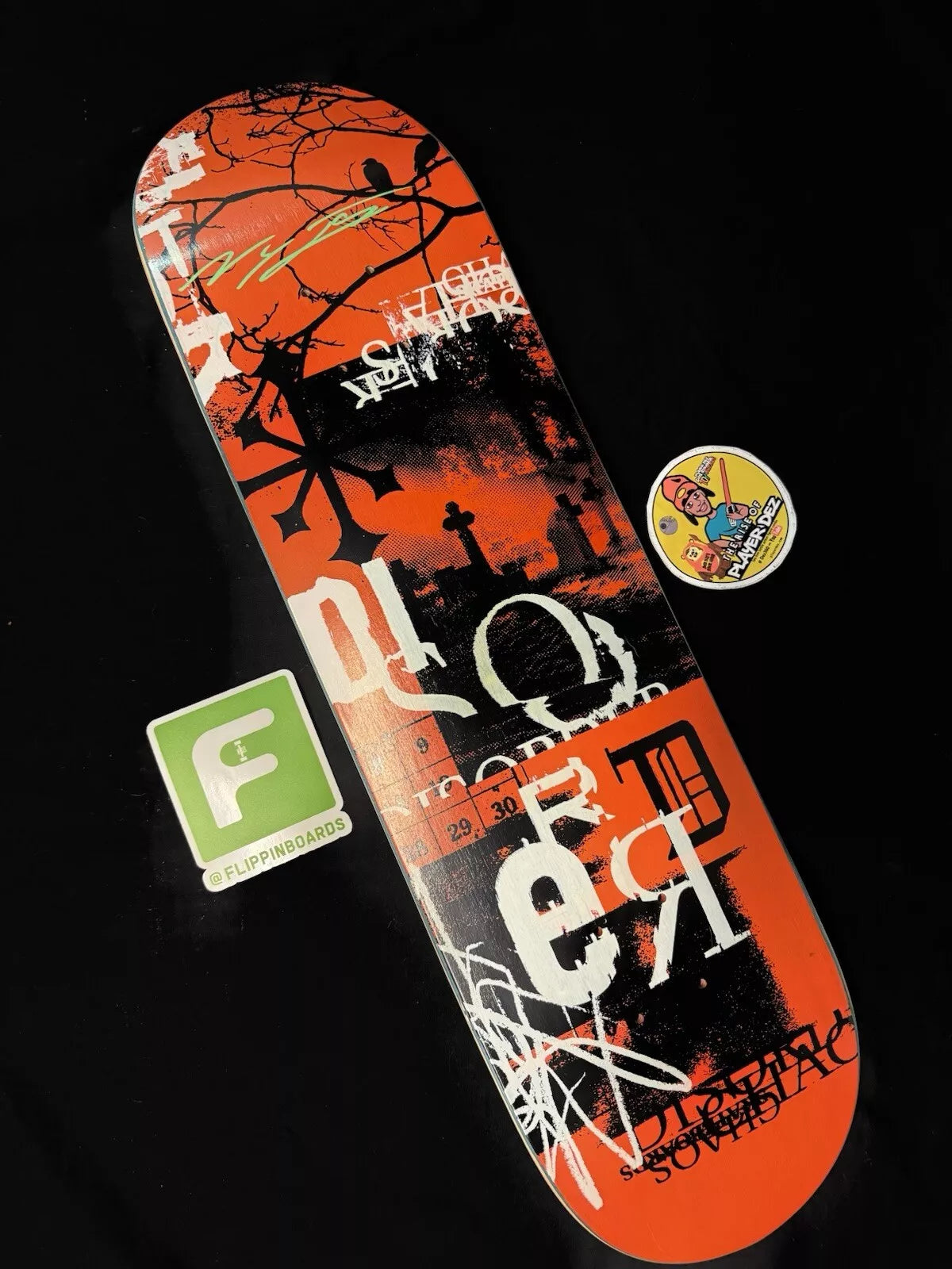 Nyjah Huston Signed Halloween Autographed Disorder Skateboard Deck