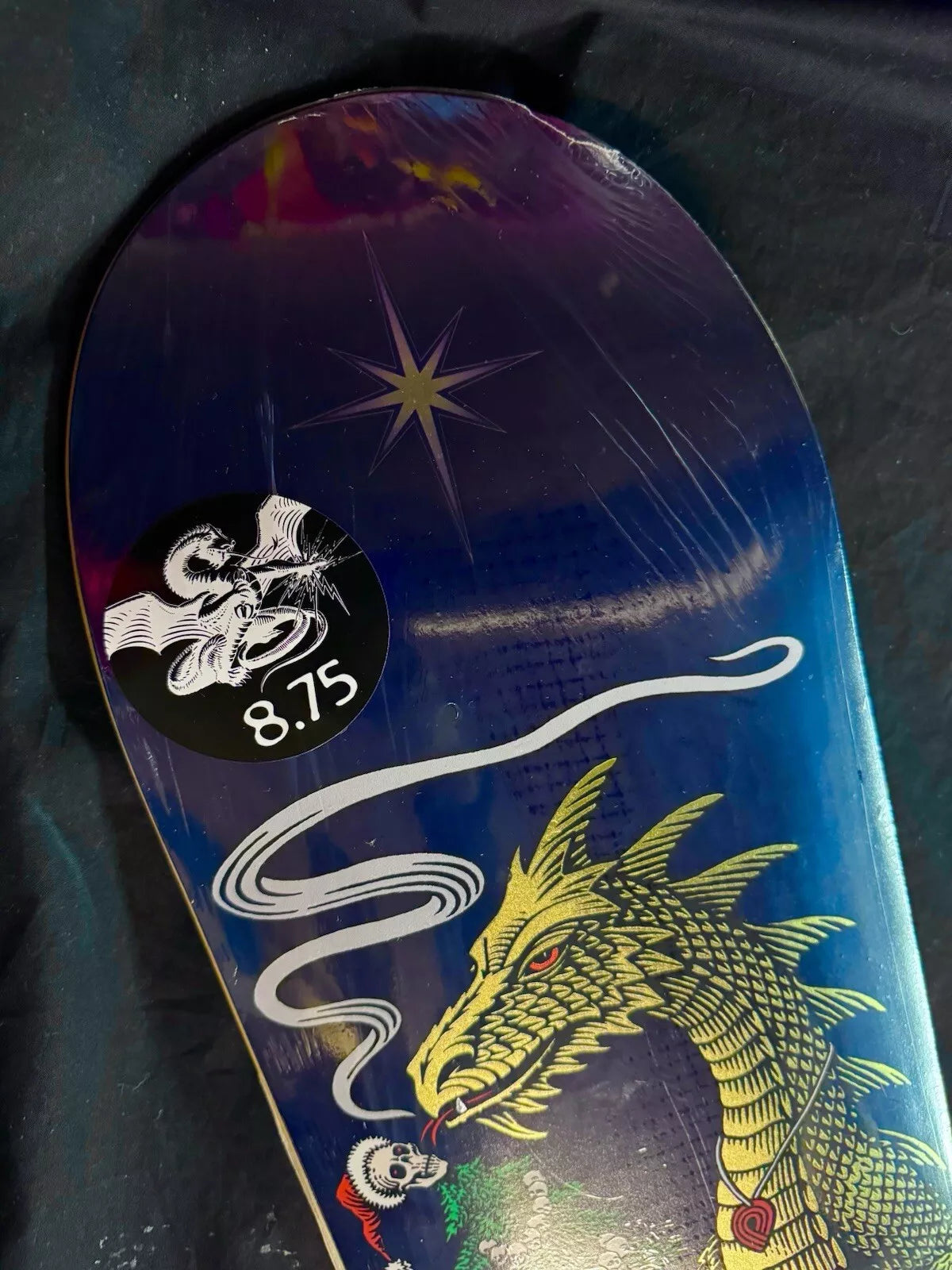 George Powell Signed VC Johnson Gold Foil Dragon Bones Brigade Autographed Skateboard Deck