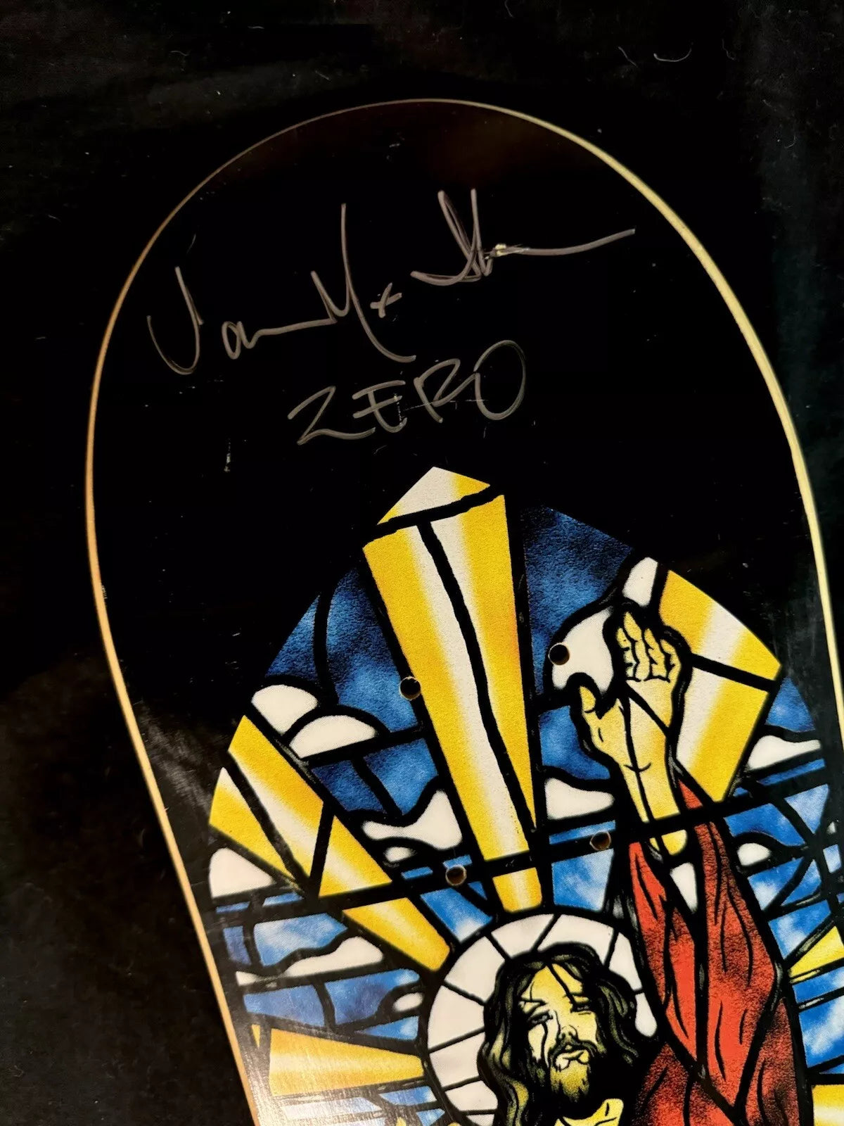 Jamie Thomas Signed 2003 Zero Cathedral Stained Glass Autographed Skateboard Deck