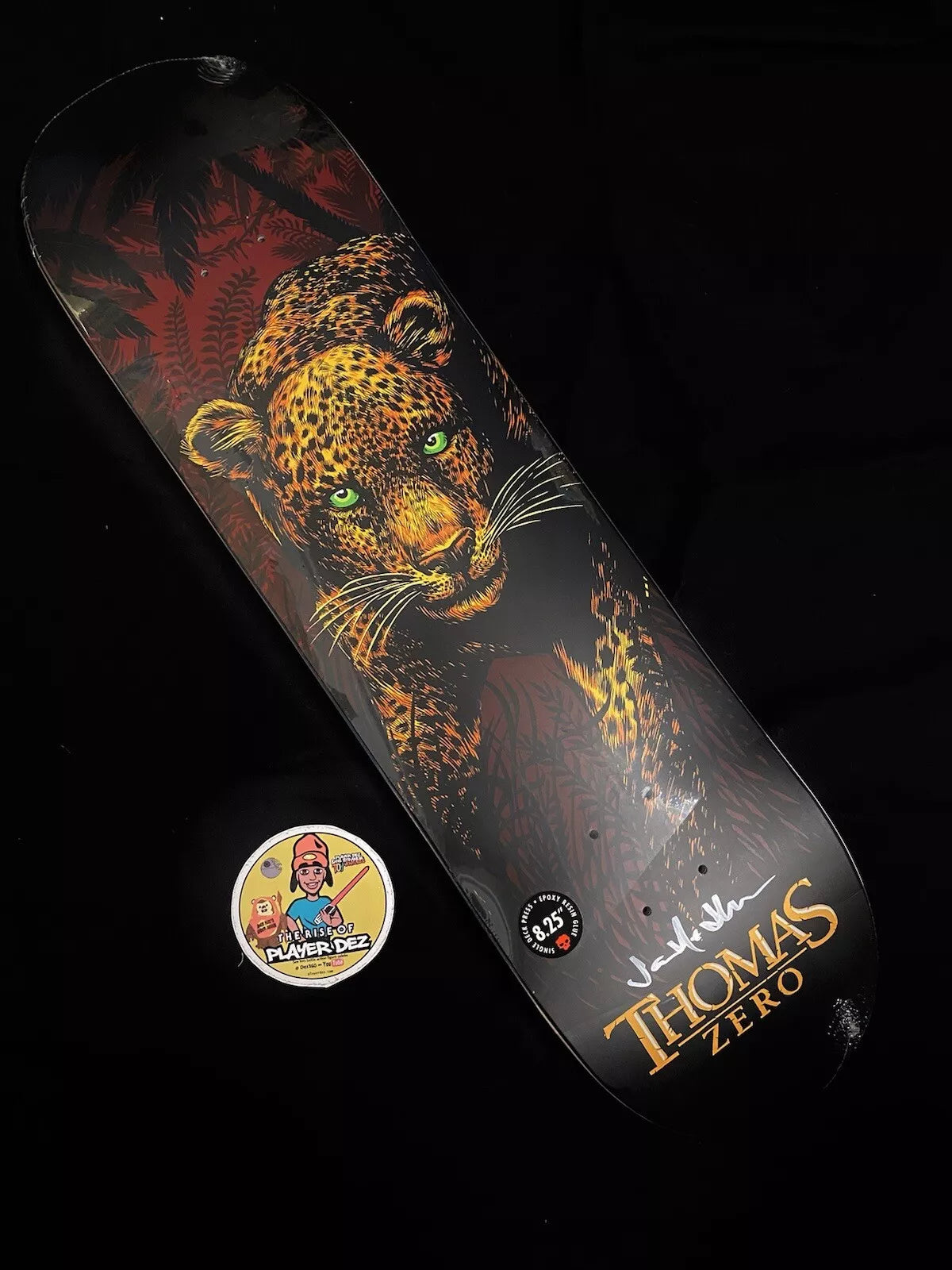 Jamie Thomas Signed Leopard Zero Autographed Skateboard Deck