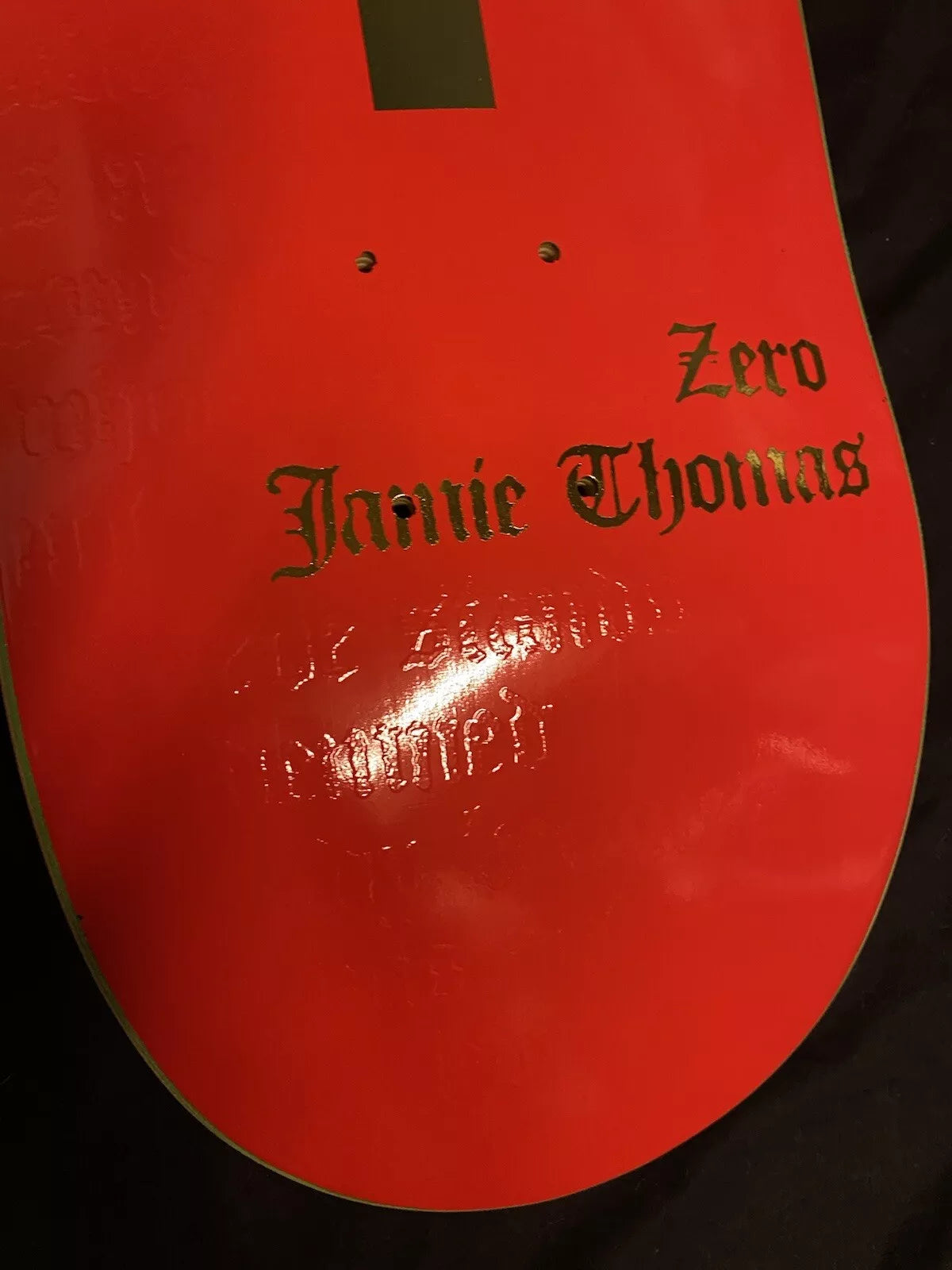 Jamie Thomas Signed Red Gold Cross Autographed Zero Skateboard Deck
