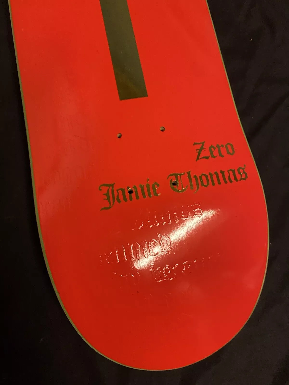 Jamie Thomas Signed Red Gold Cross Autographed Zero Skateboard Deck