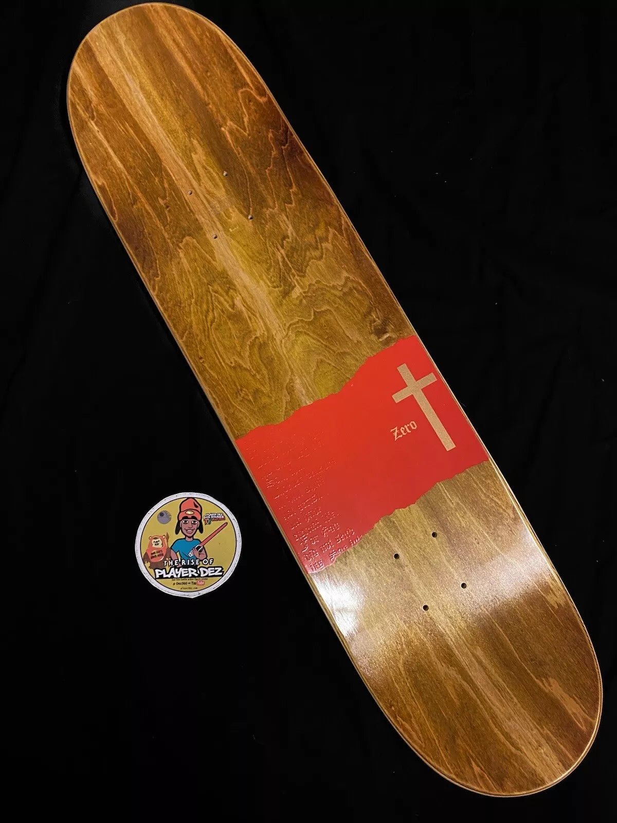 Jamie Thomas Signed Red Gold Cross Autographed Zero Skateboard Deck