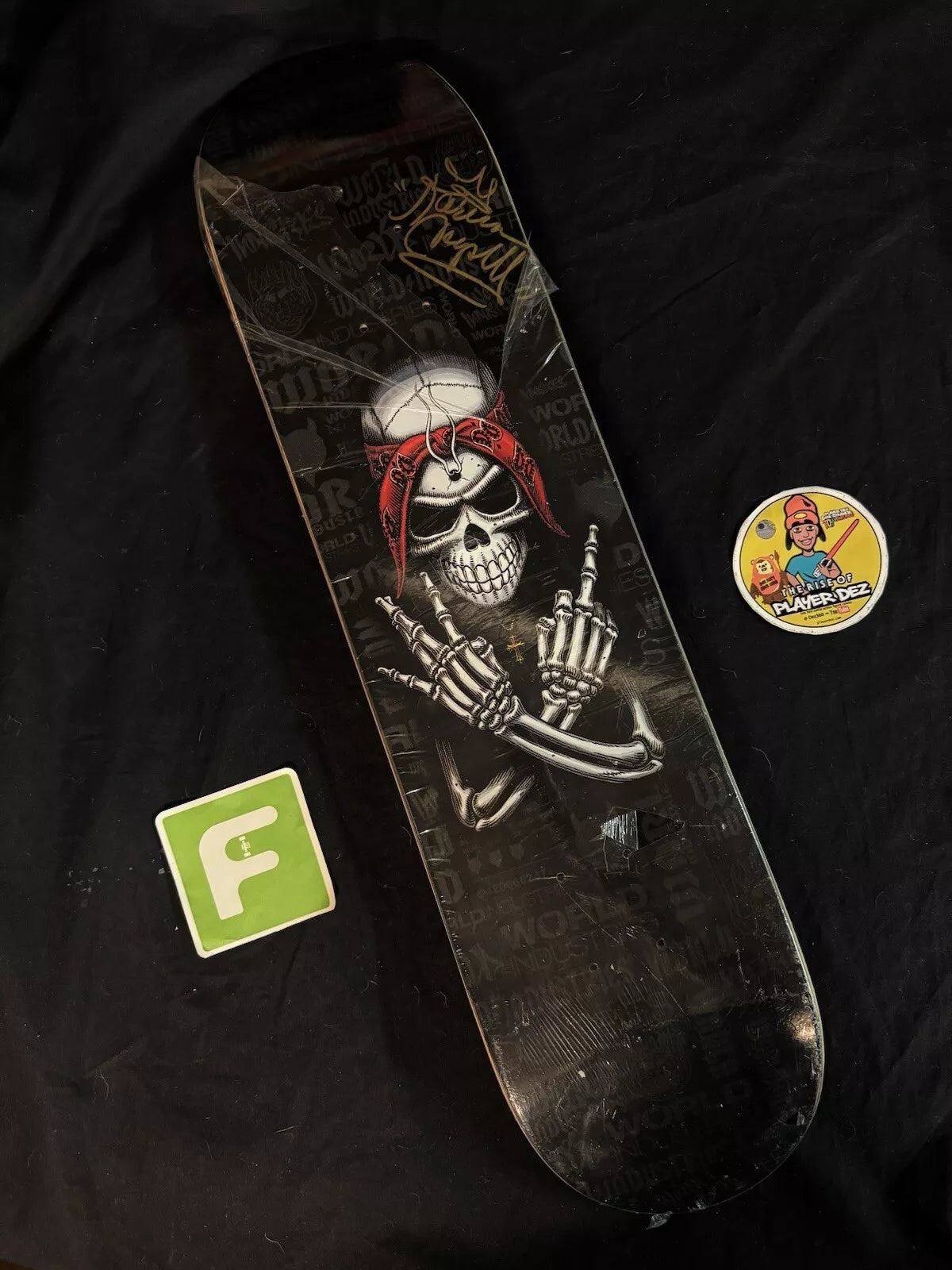Kareem Campbell Signed Bandana World Industries Autographed Skateboard Deck