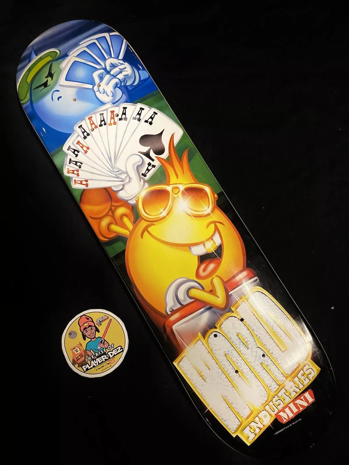 World Industries Hand Of Aces Skateboard Deck Flame Boy Wet Willy