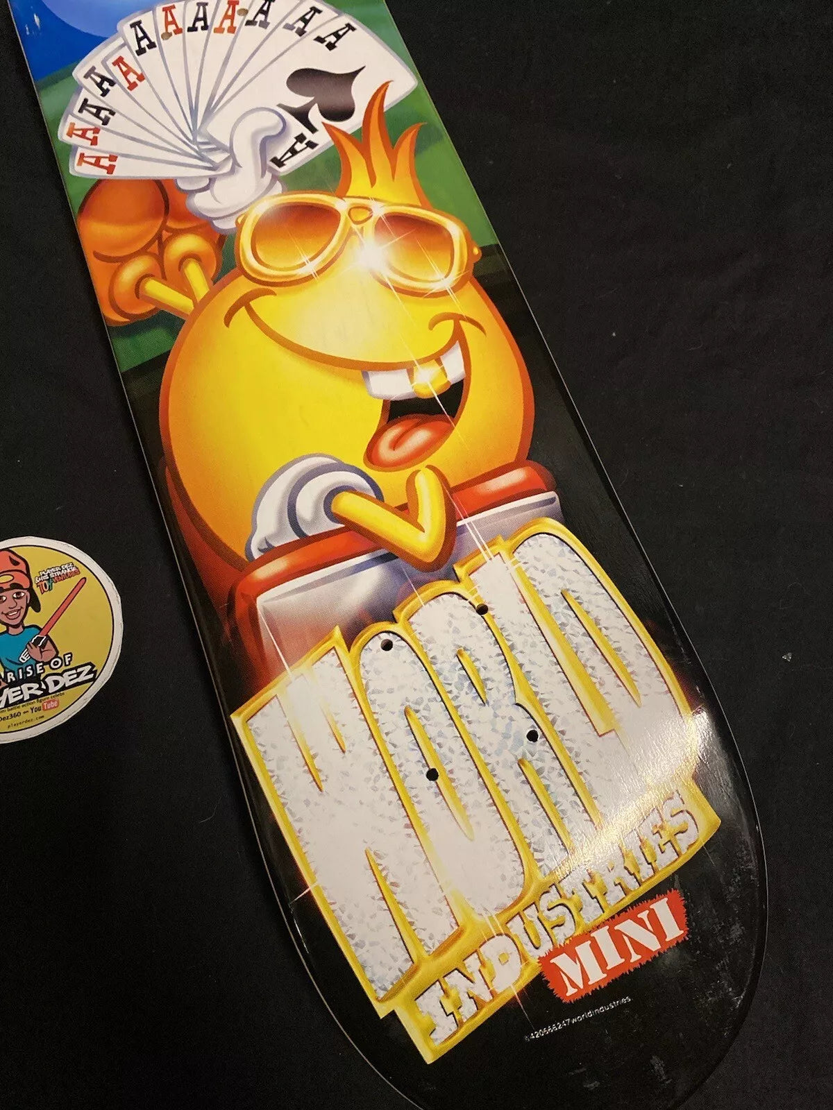 World Industries Hand Of Aces Skateboard Deck Flame Boy Wet Willy