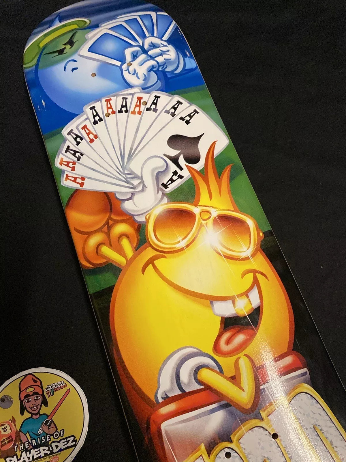 World Industries Hand Of Aces Skateboard Deck Flame Boy Wet Willy