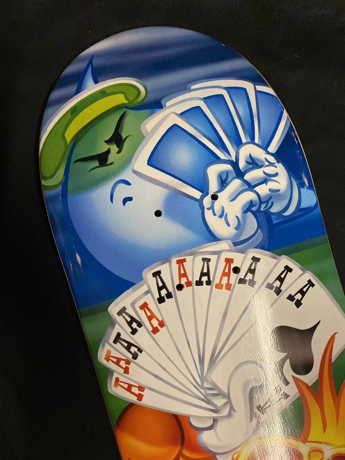 World Industries Hand Of Aces Skateboard Deck Flame Boy Wet Willy