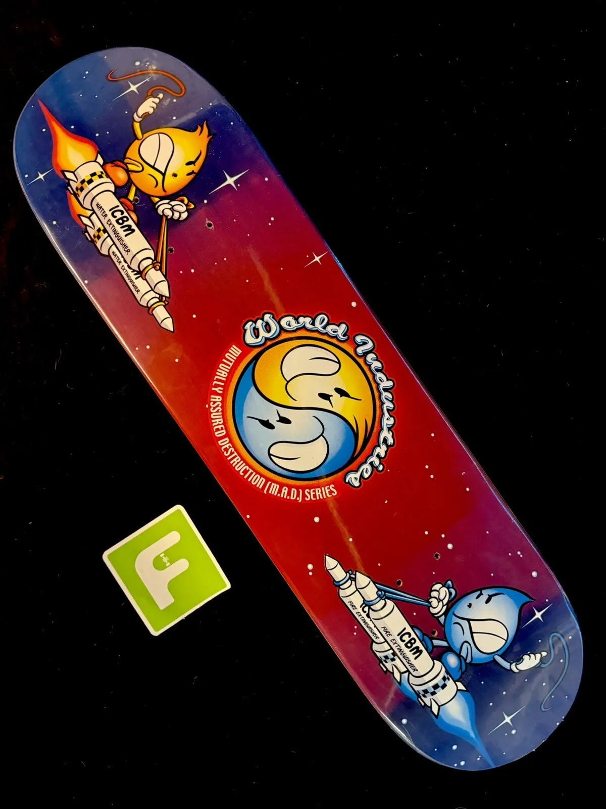 World Industries Wet Willy Flame Boy Skateboard Deck MAD Space Battle