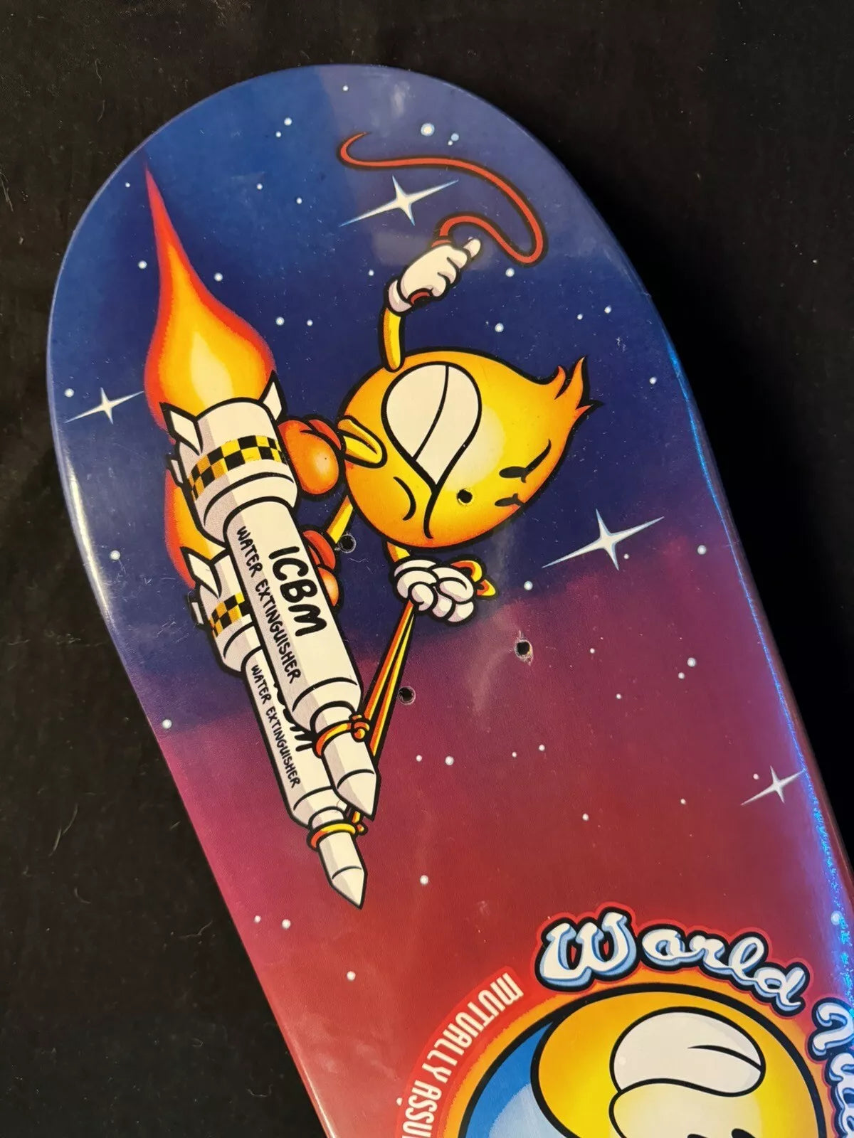 World Industries Wet Willy Flame Boy Skateboard Deck MAD Space Battle