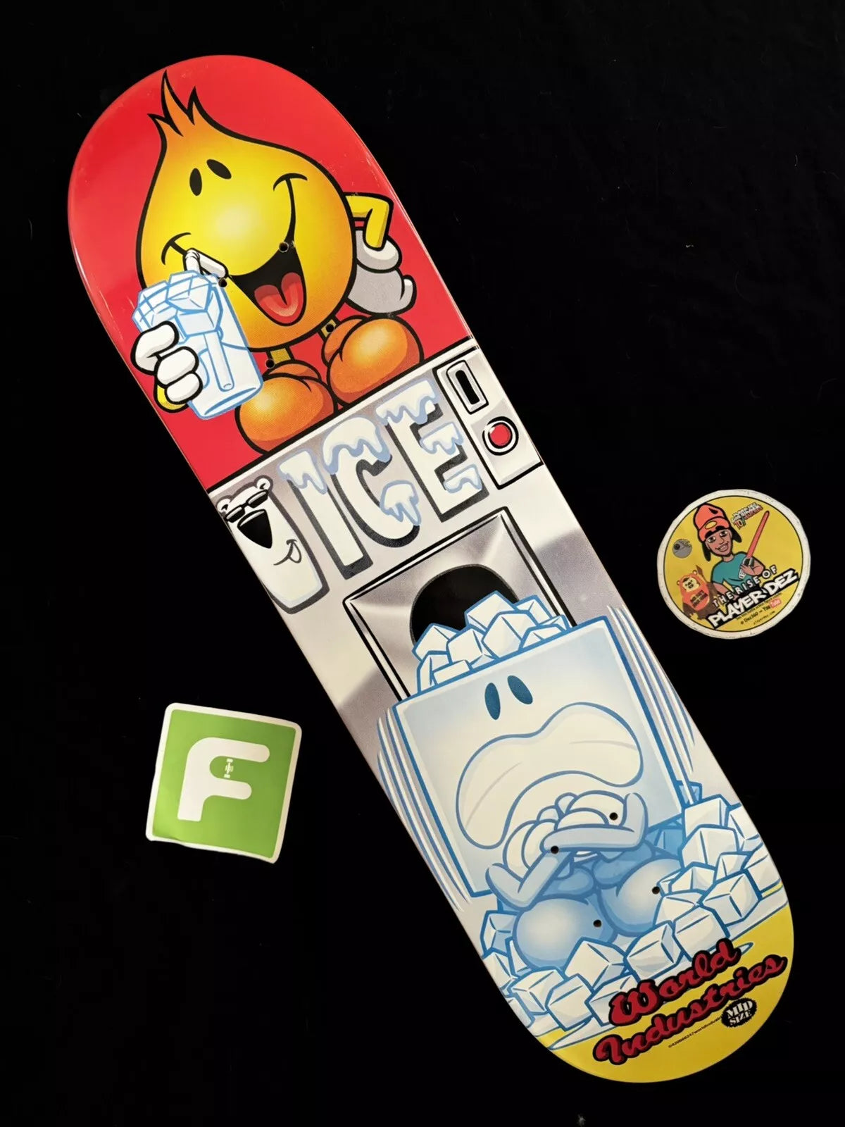 World Industries Ice Chilly Wet Willy Mini Skateboard Deck Flame Boy