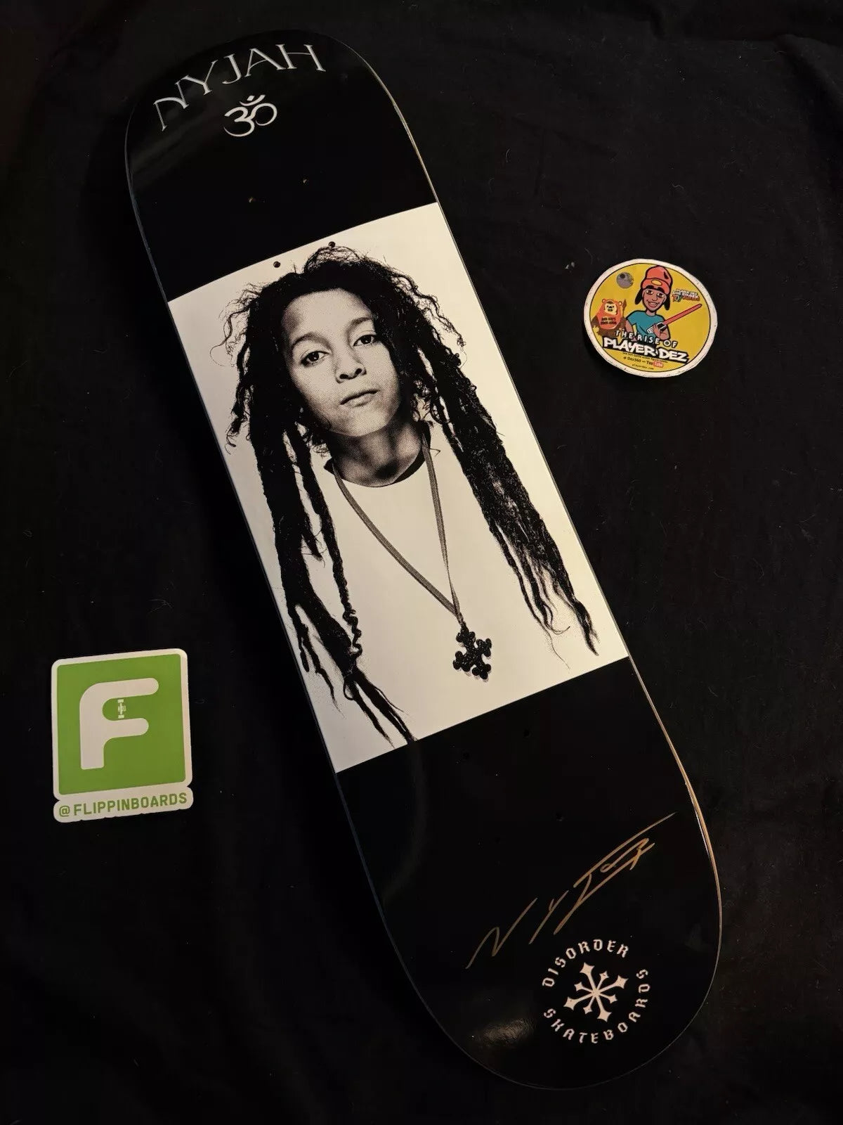Nyjah Huston Signed 30 Young Jah Autographed Disorder Skateboard Deck