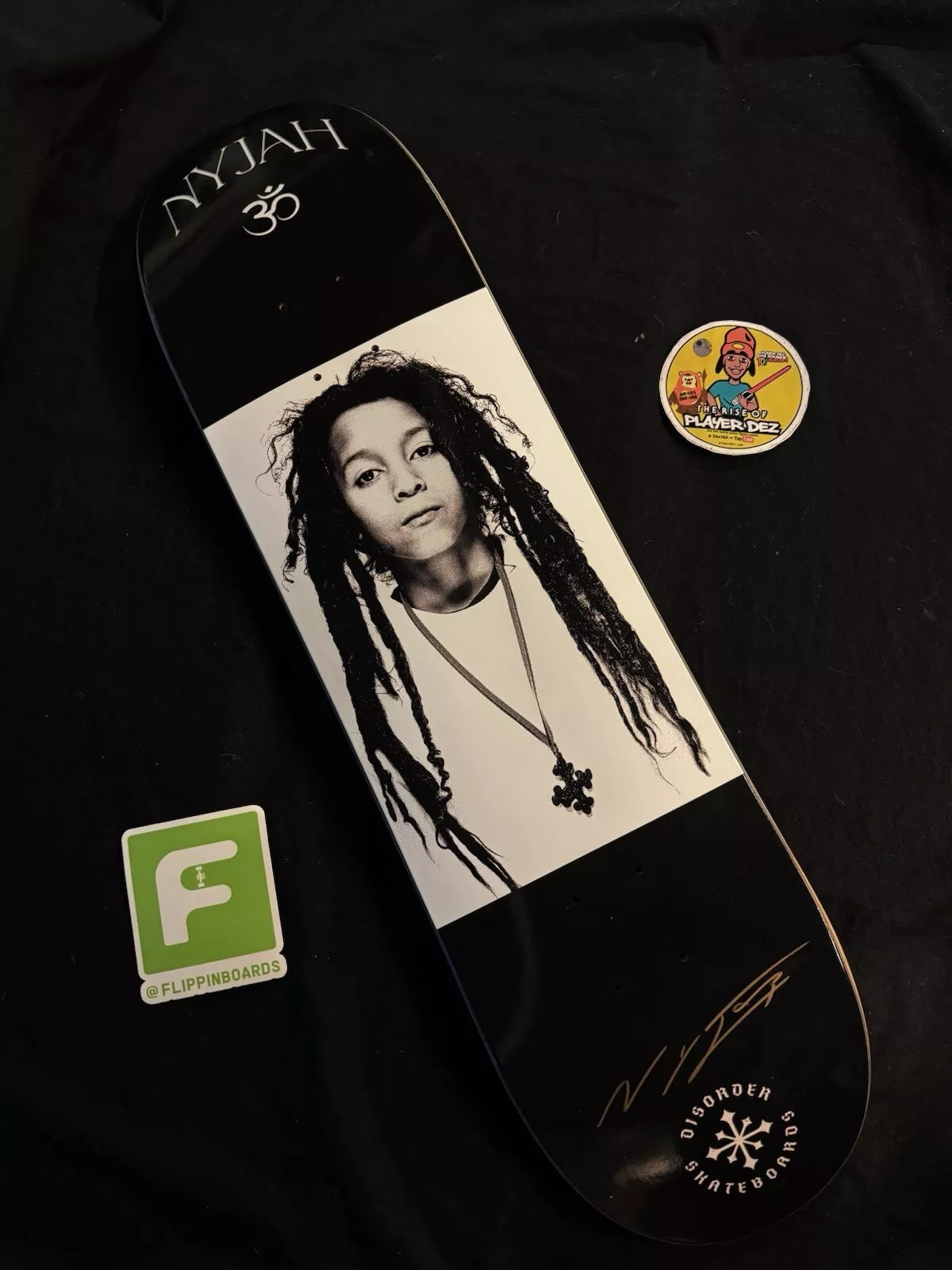 Nyjah Huston Signed 30 Young Jah Autographed Disorder Skateboard Deck