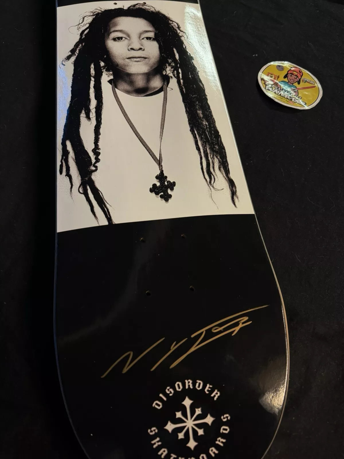 Nyjah Huston Signed 30 Young Jah Autographed Disorder Skateboard Deck