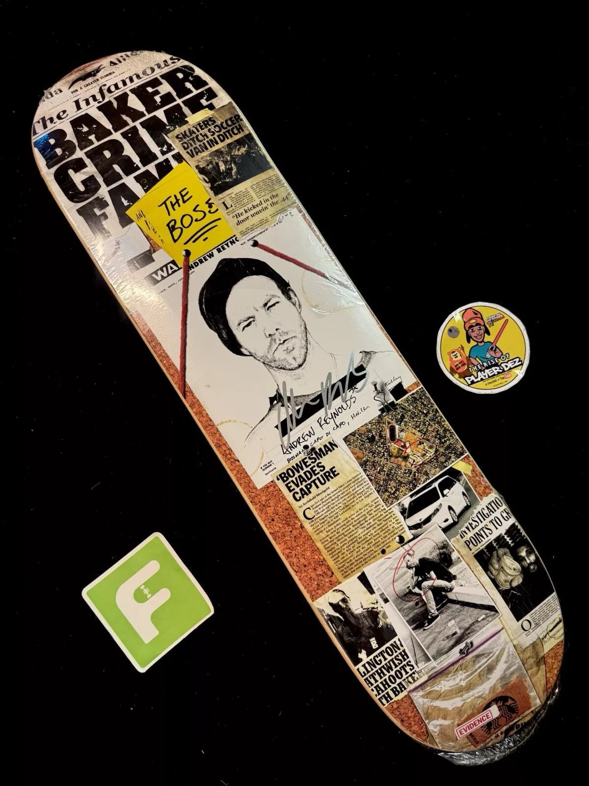 Andrew Reynolds Signed The Infamous Crime Boss Autographed Baker Skateboard Deck