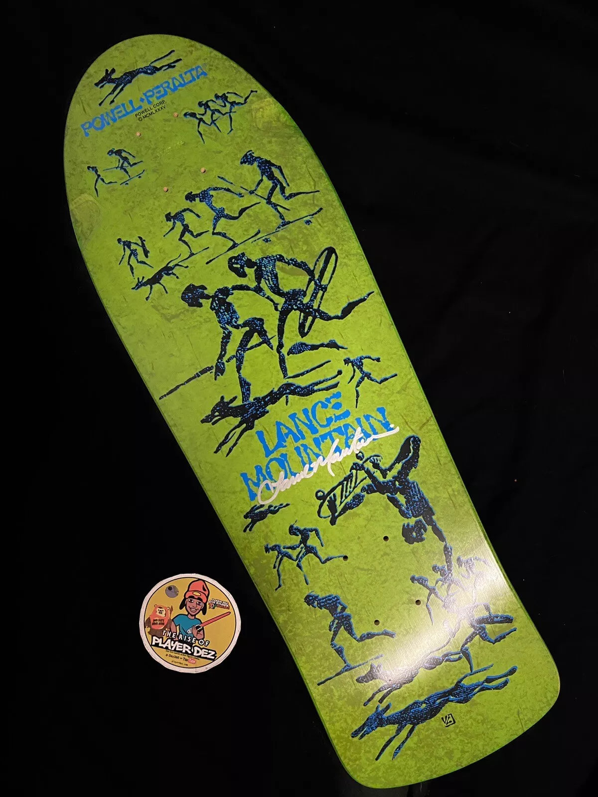 Lance Mountain Signed Bones Brigade Autographed Powell Peralta Skateboard Deck Green