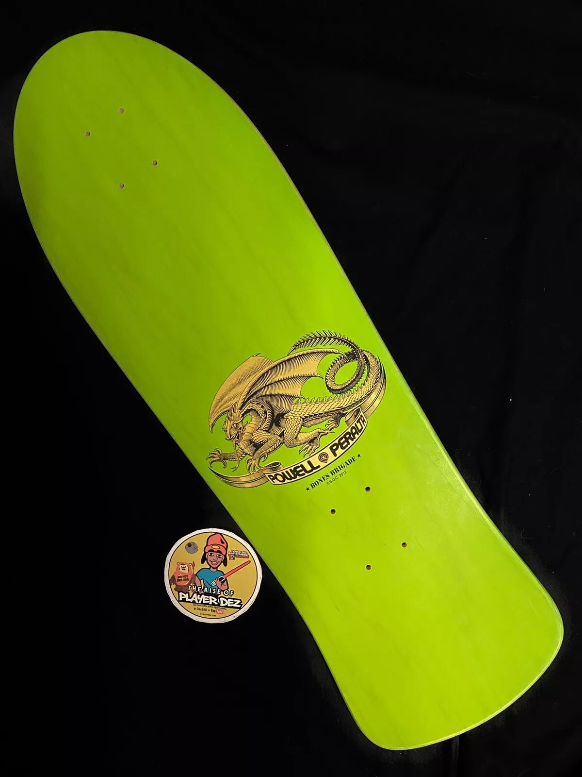 Lance Mountain Signed Bones Brigade Autographed Powell Peralta Skateboard Deck Green