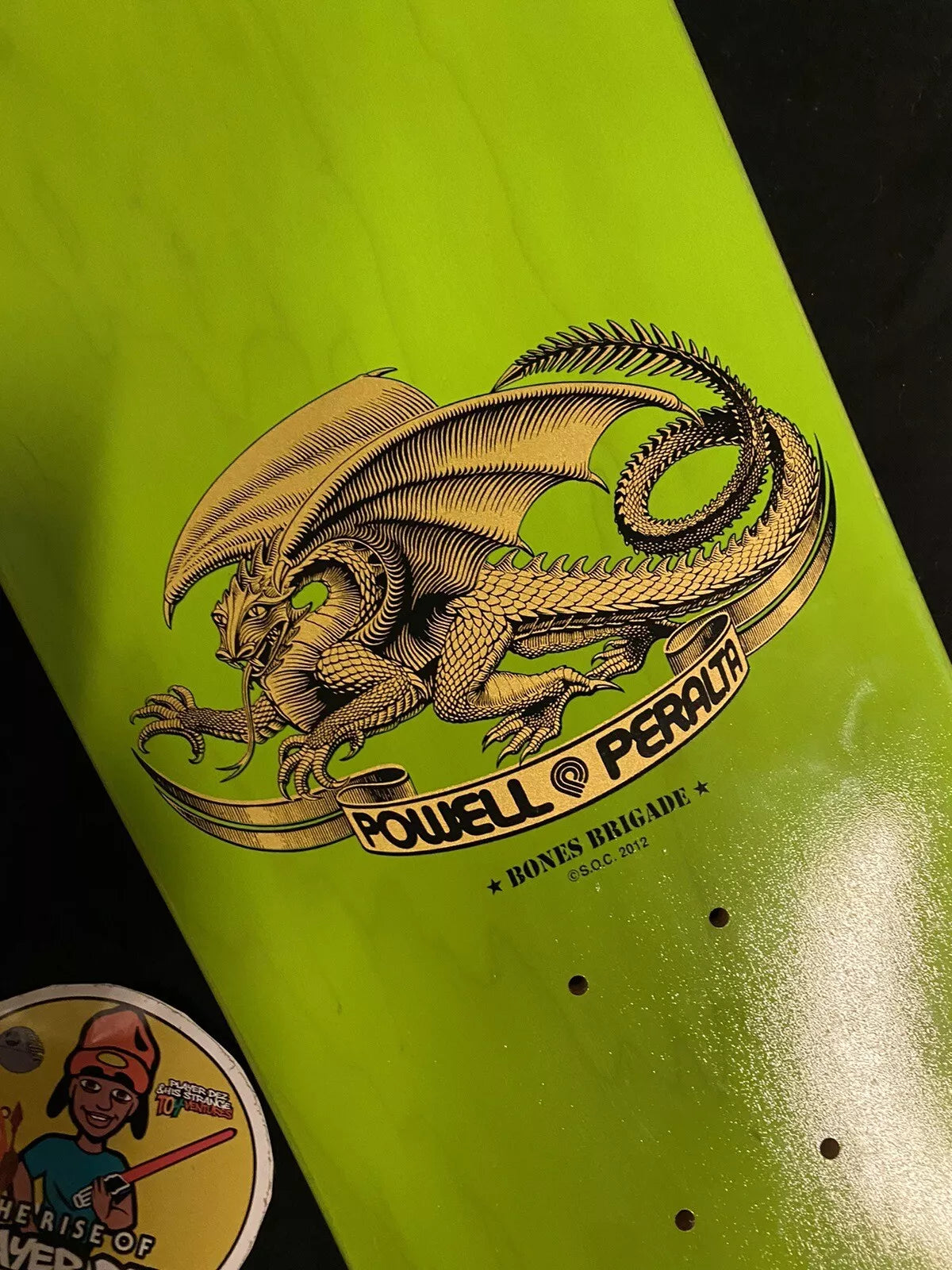 Lance Mountain Signed Bones Brigade Autographed Powell Peralta Skateboard Deck Green