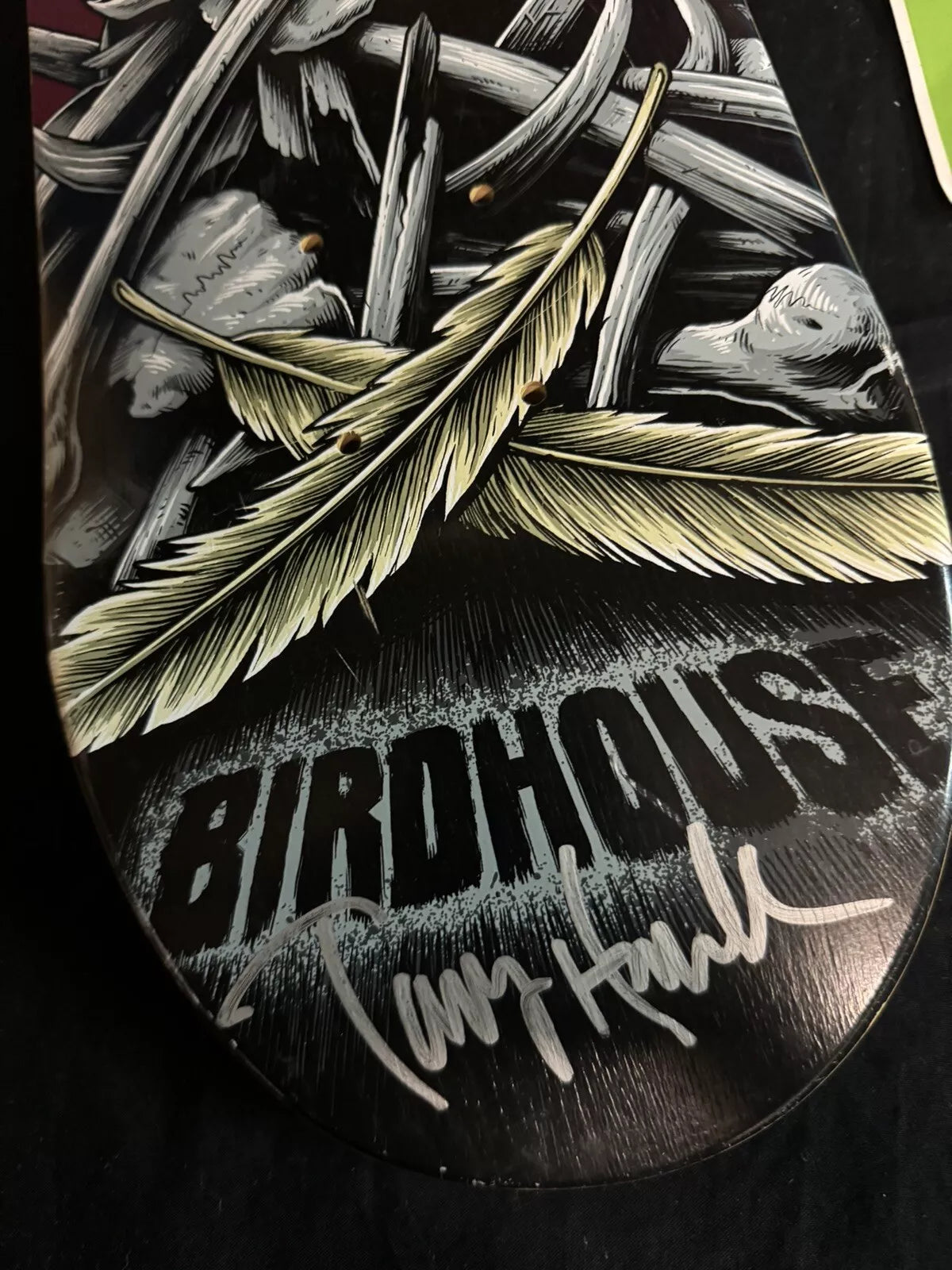 Tony Hawk Signed Birdhouse Autographed Skateboard Deck Red Falcon Bones
