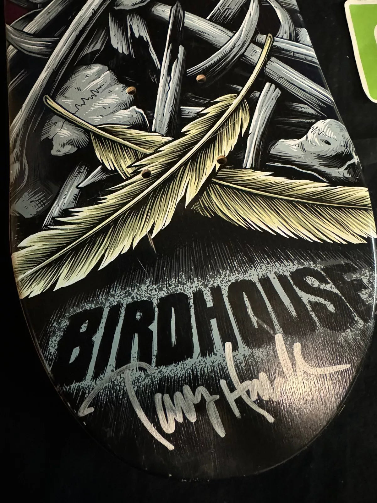 Tony Hawk Signed Birdhouse Autographed Skateboard Deck Red Falcon Bones