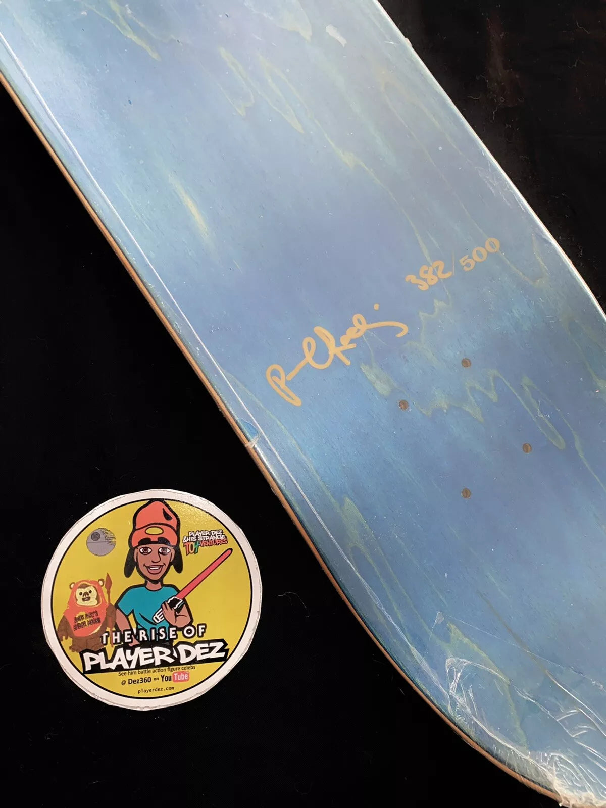Paul Rodriguez Signed Gold Foil Bar Primitive Autographed Skateboard Deck