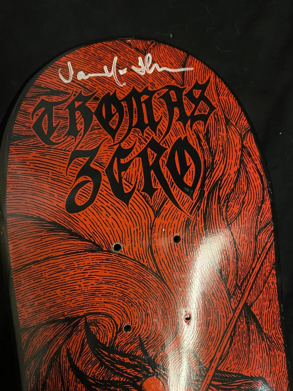 Jamie Thomas Signed Kill Red Black Cross Zero Autographed Skateboard Deck