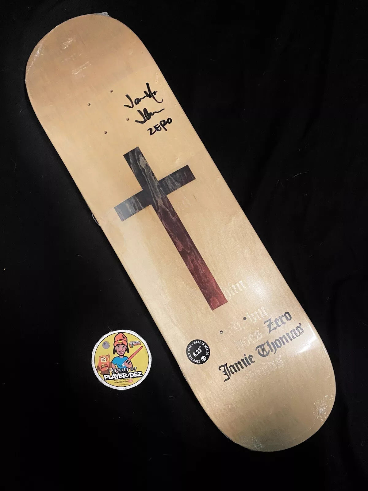 Jamie Thomas Signed DIE CUT Natural Wood Cross Zero Autographed Skateboard Deck