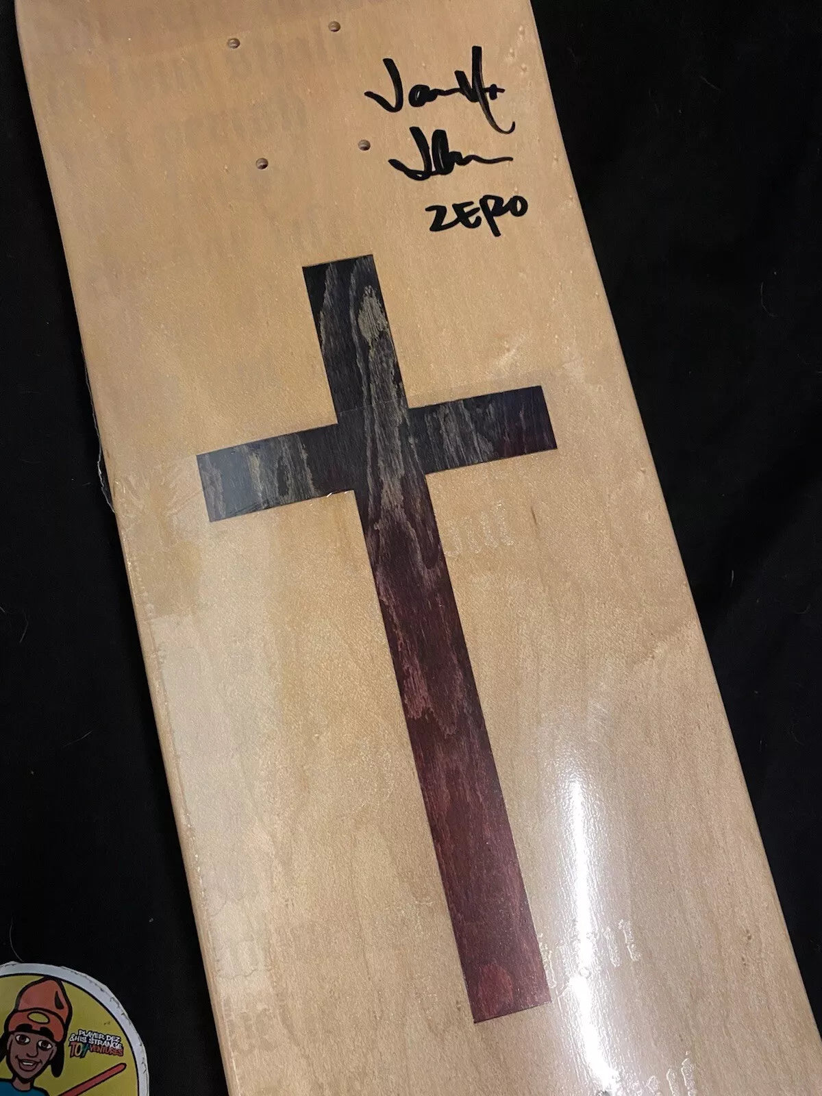 Jamie Thomas Signed DIE CUT Natural Wood Cross Zero Autographed Skateboard Deck