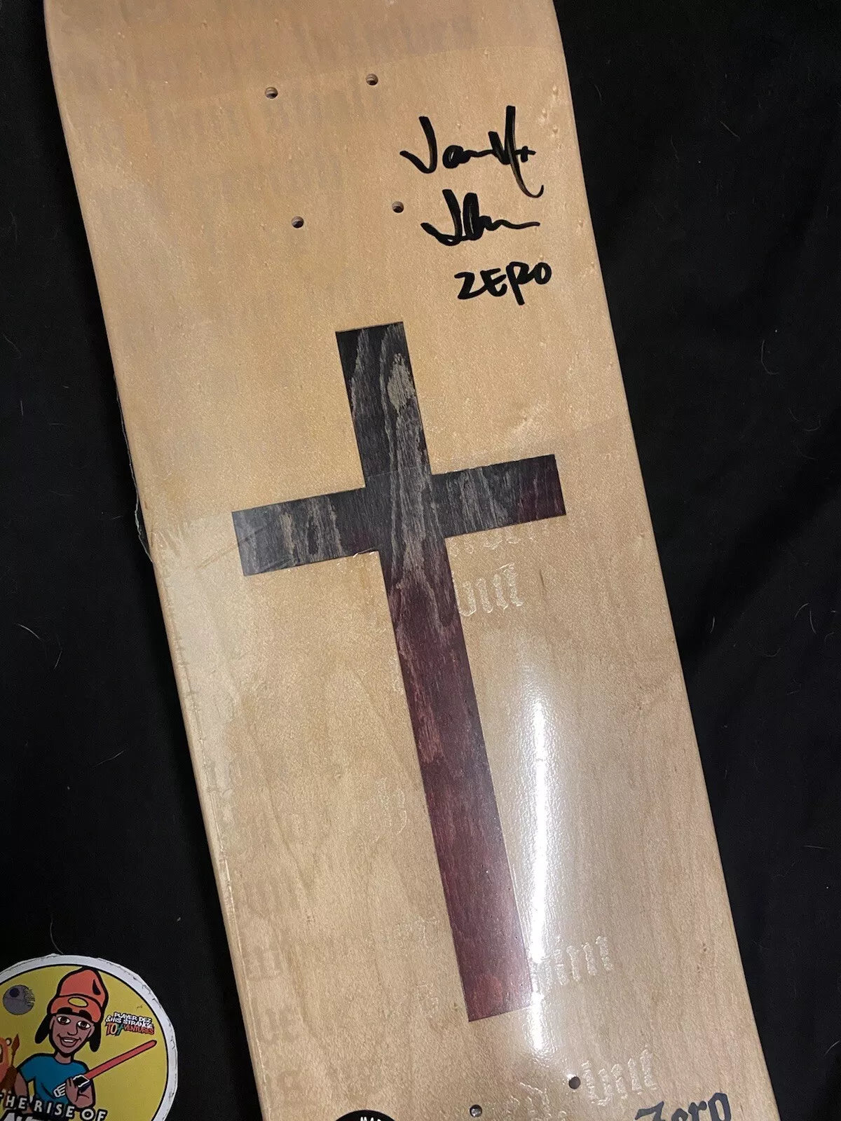 Jamie Thomas Signed DIE CUT Natural Wood Cross Zero Autographed Skateboard Deck