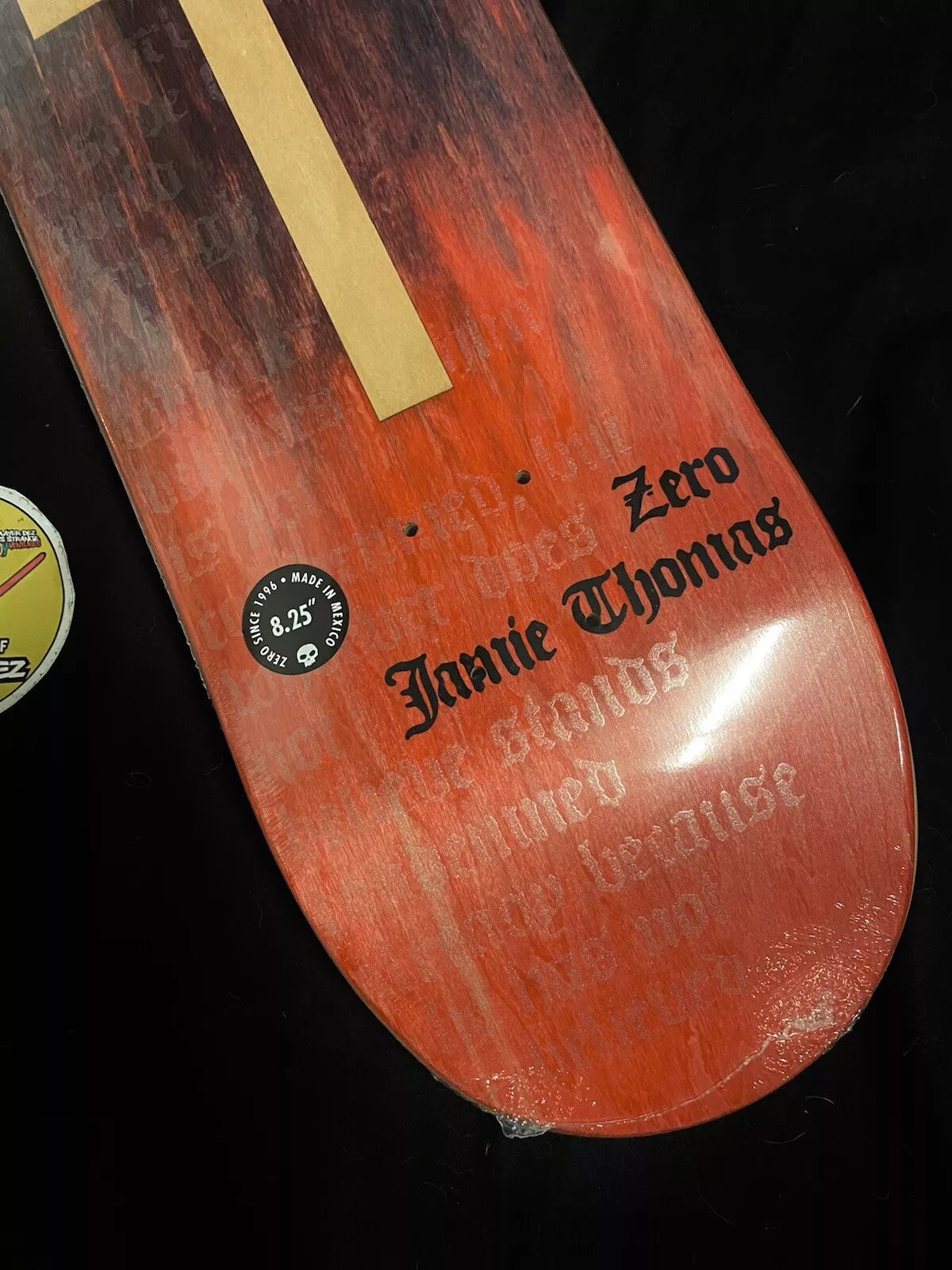 Jamie Thomas Signed DIE CUT Red Black Cross Autographed Zero Skateboard Deck
