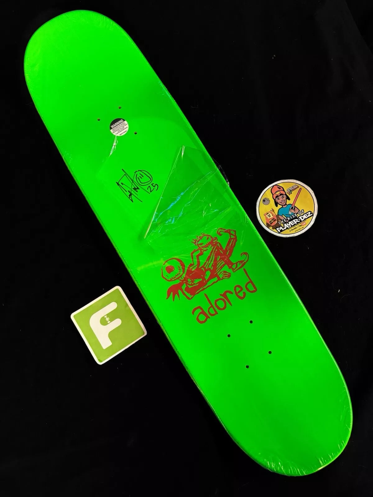 Corey Duffel Signed Neon Jack Skellington Autographed Adored Skateboard Deck