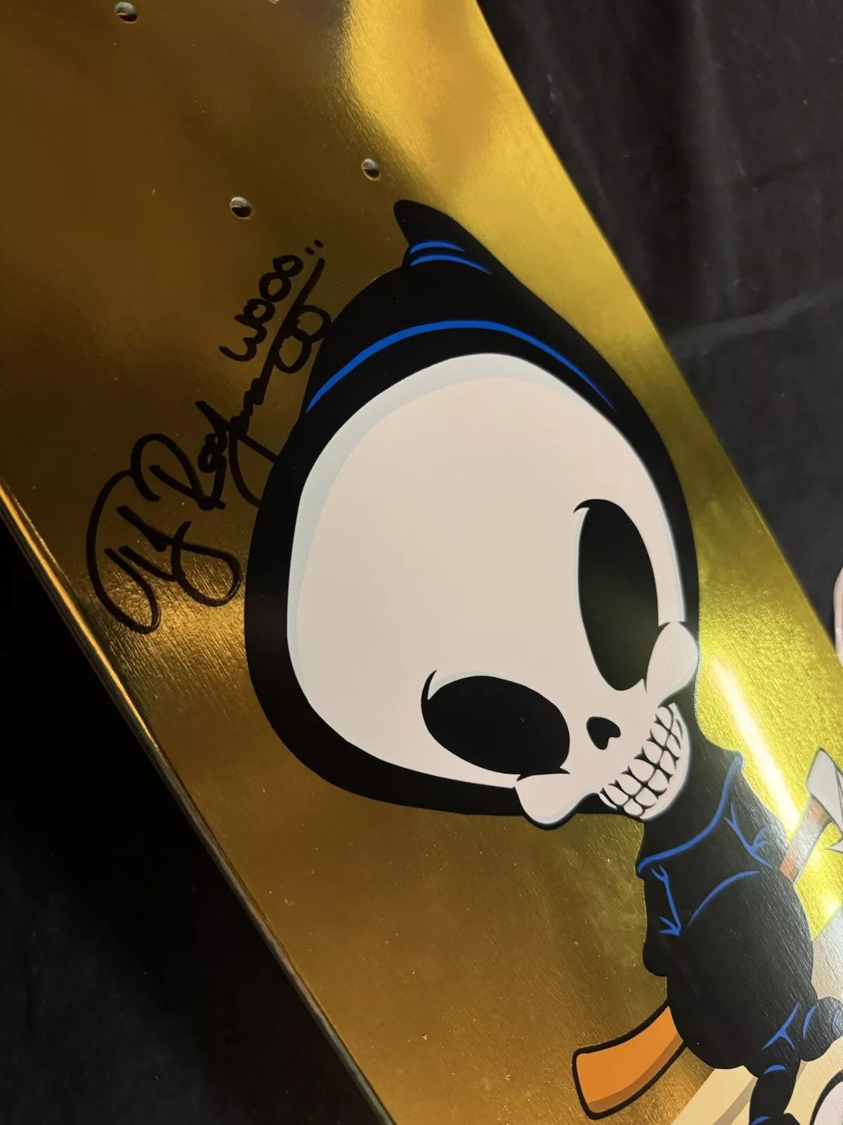 TJ Rogers Signed Gold Foil Blind Reaper Autographed Skateboard Deck