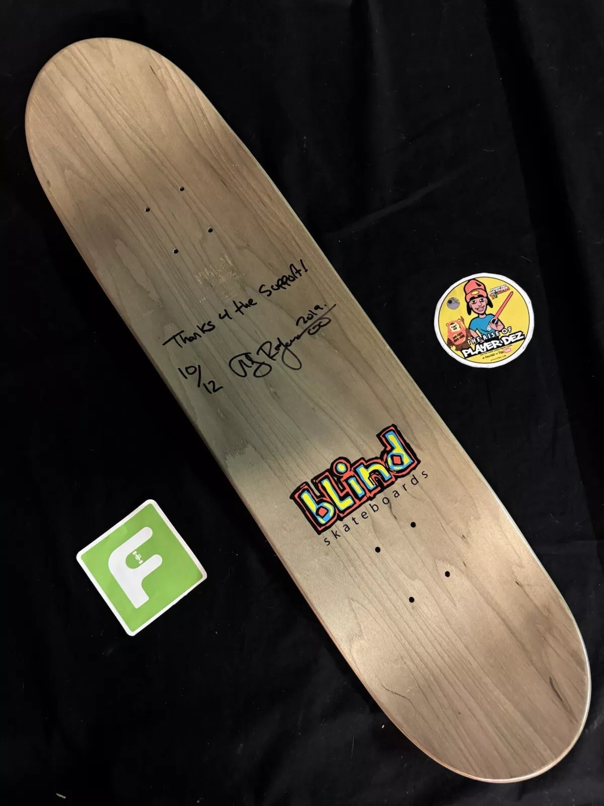 TJ Rogers Signed Gold Foil Blind Reaper Autographed Skateboard Deck
