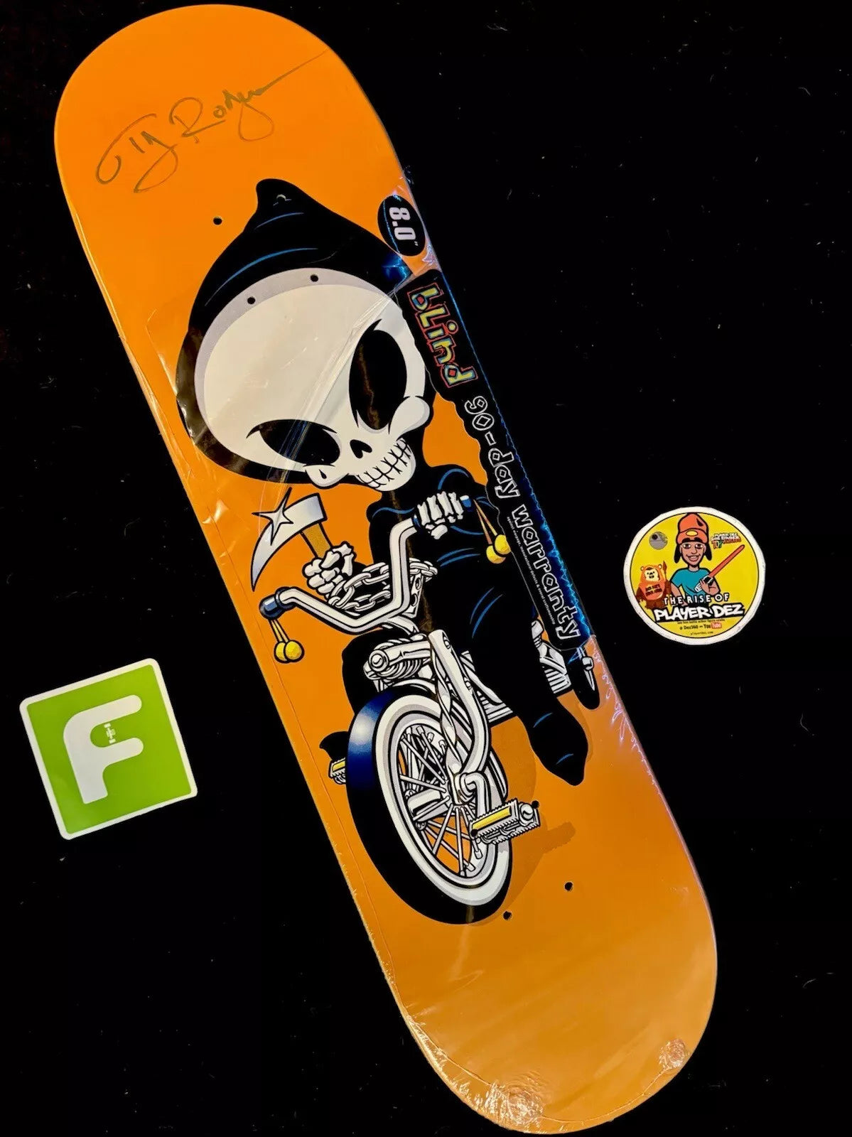 TJ Rogers Signed Blind Reaper Tricycle Autographed Skateboard Deck