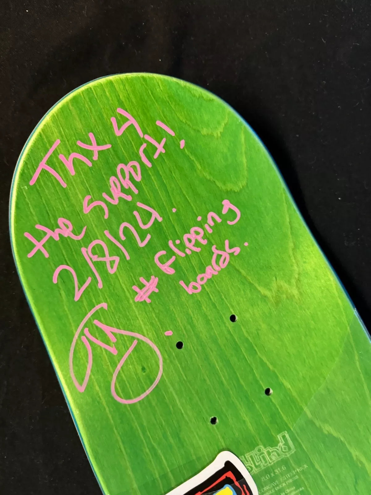 TJ Rogers Signed Blind Reaper Blue Pink Autographed Skateboard Deck